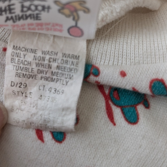 Vintage 80s Disney Winnie The Pooh Baby Outfit Set Denim Overalls & T-Shirt Y2K - Picture 8 of 10